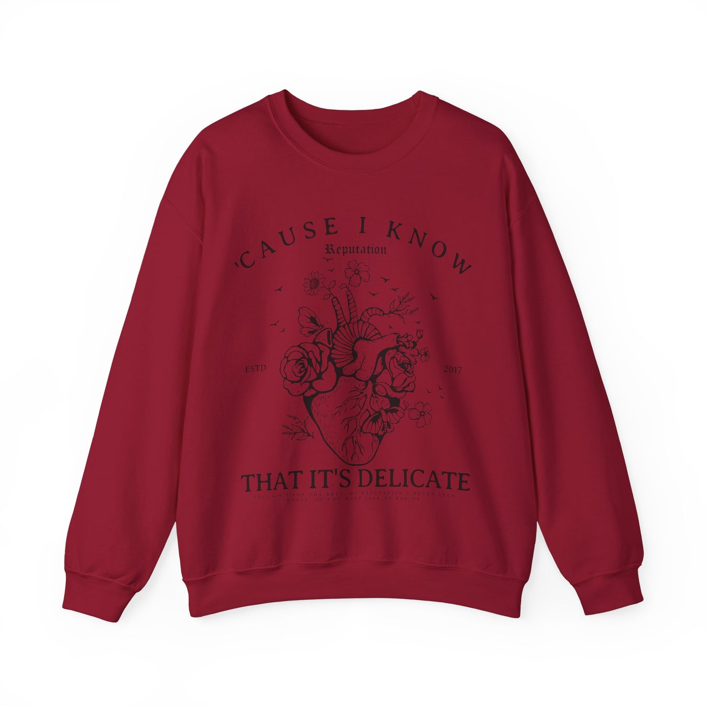 Delicate Floral Heart Rep Sweatshirt