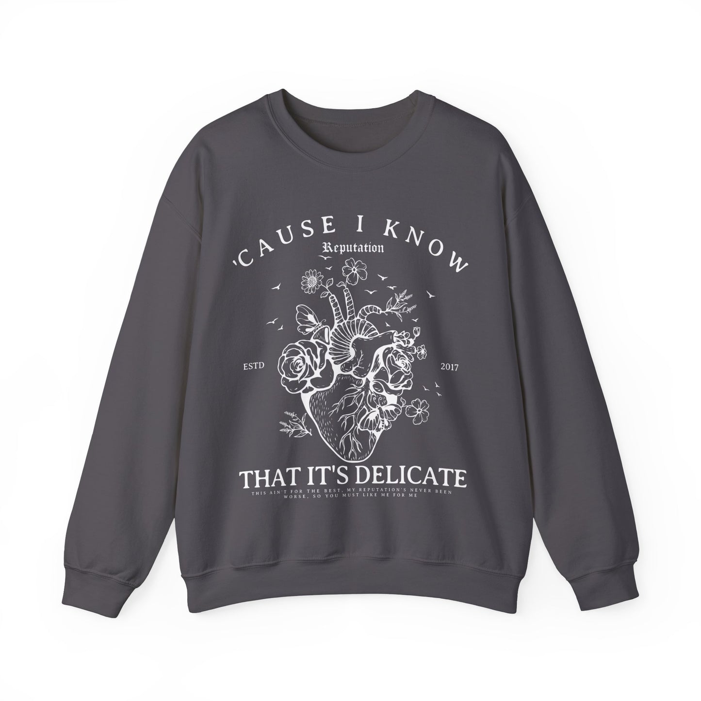 Delicate Floral Heart Rep Sweatshirt