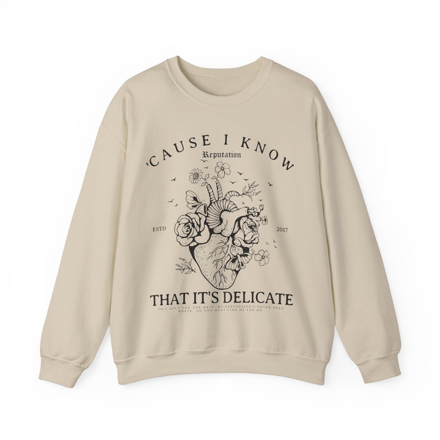 Delicate Floral Heart Rep Sweatshirt