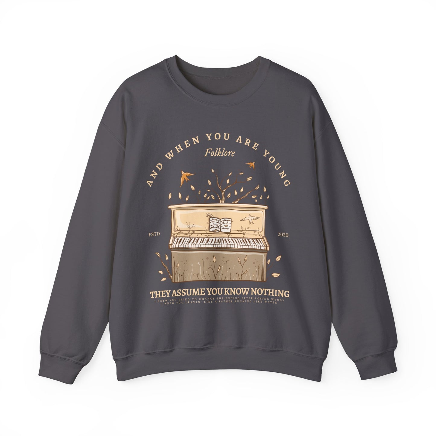 Cardigan Themed Vintage Piano Covered With Branches Sweatshirt