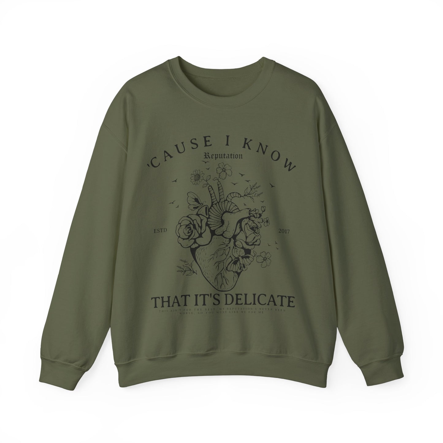 Delicate Floral Heart Rep Sweatshirt