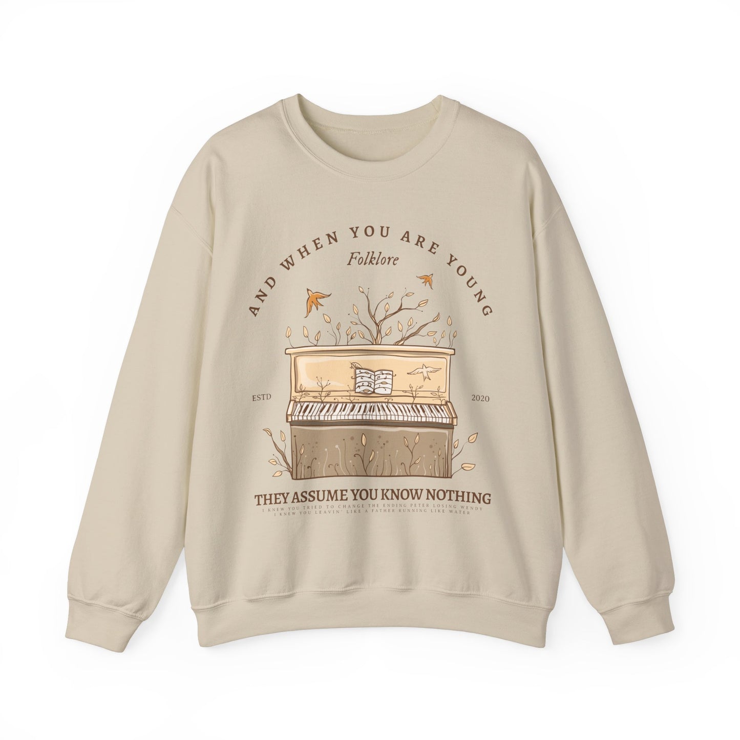 Cardigan Themed Vintage Piano Covered With Branches Sweatshirt