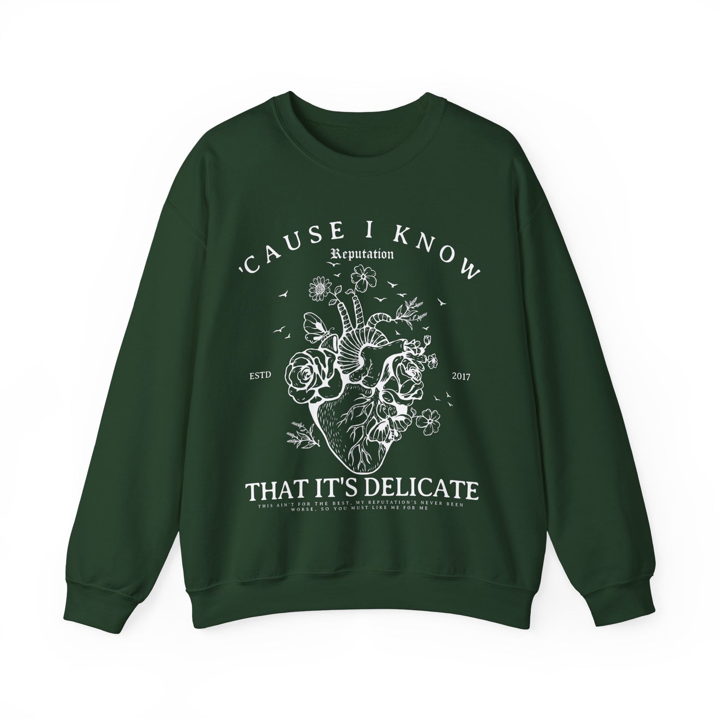 Delicate Floral Heart Rep Sweatshirt