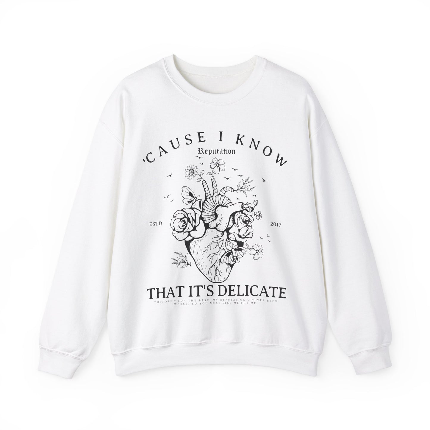 Delicate Floral Heart Rep Sweatshirt