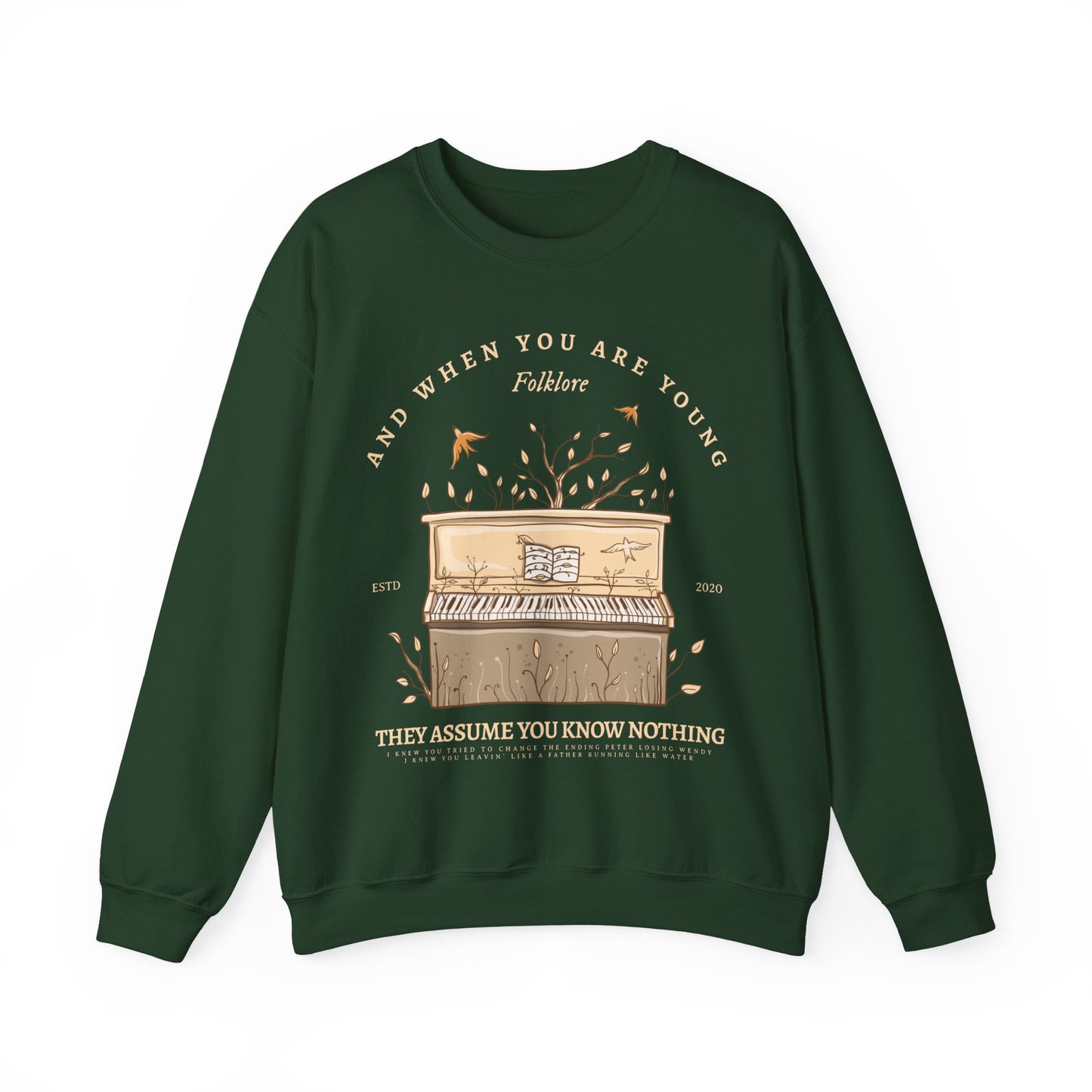 Cardigan Themed Vintage Piano Covered With Branches Sweatshirt