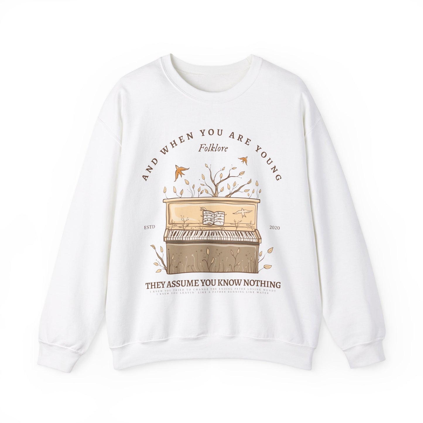 Cardigan Themed Vintage Piano Covered With Branches Sweatshirt