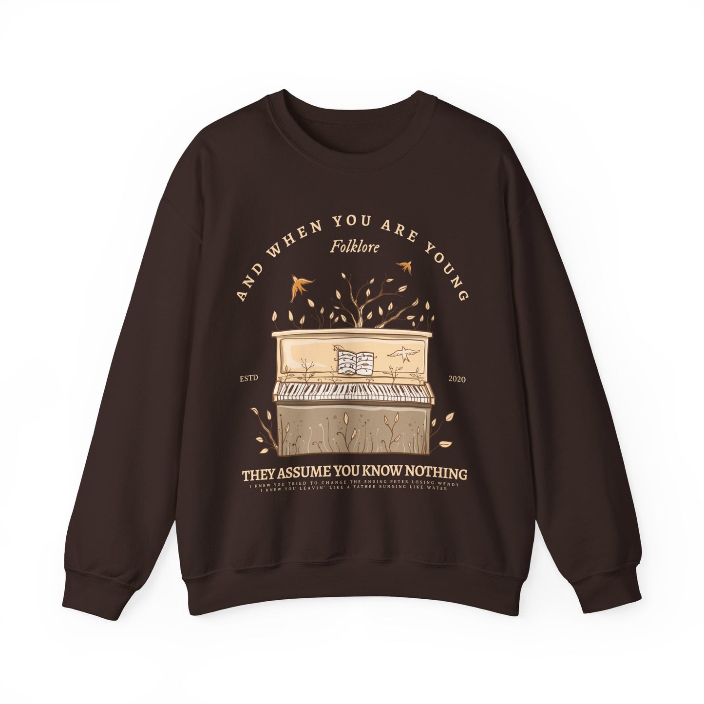 Cardigan Themed Vintage Piano Covered With Branches Sweatshirt