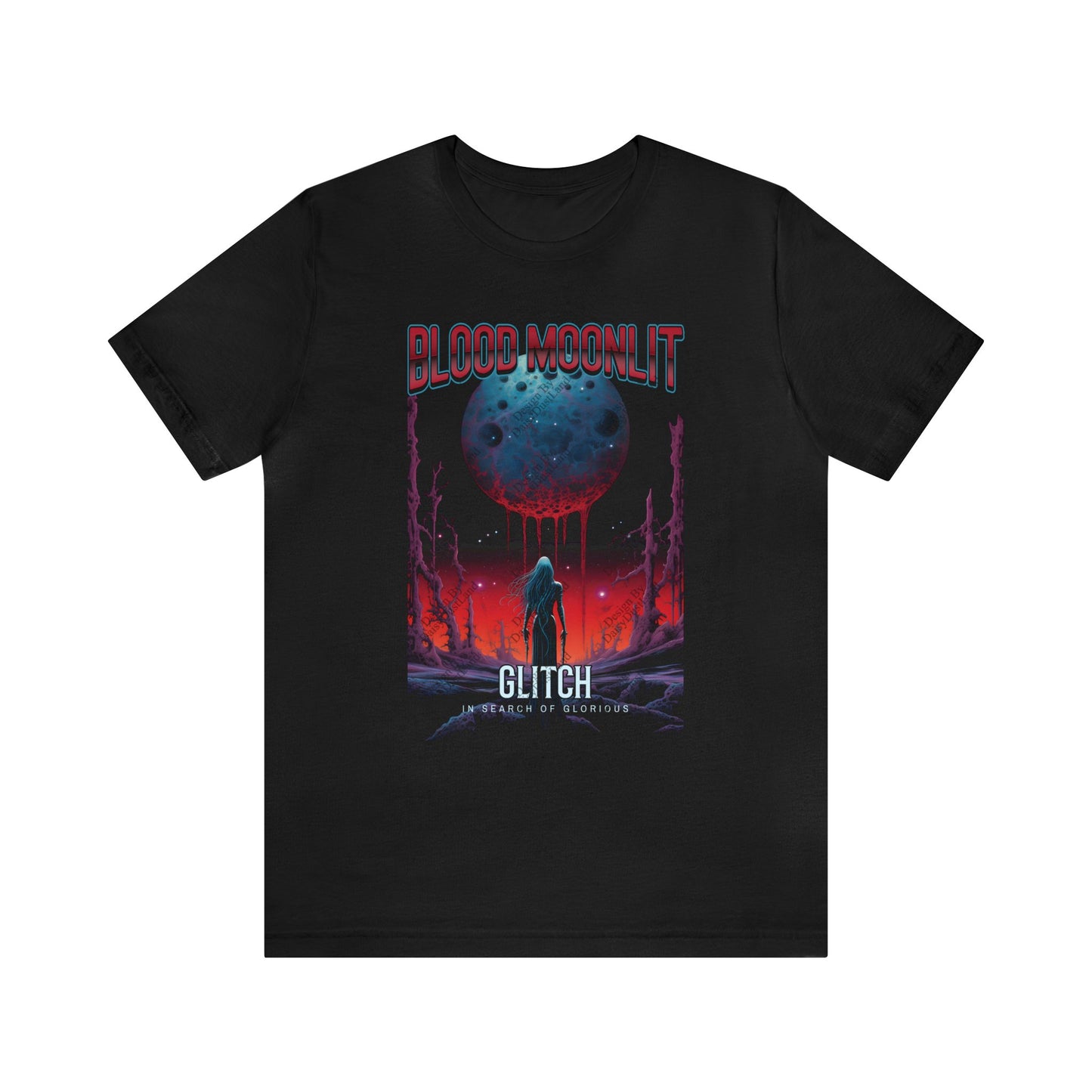 Glitch Blood Moonlit Vintage Movie Poster T-Shirt