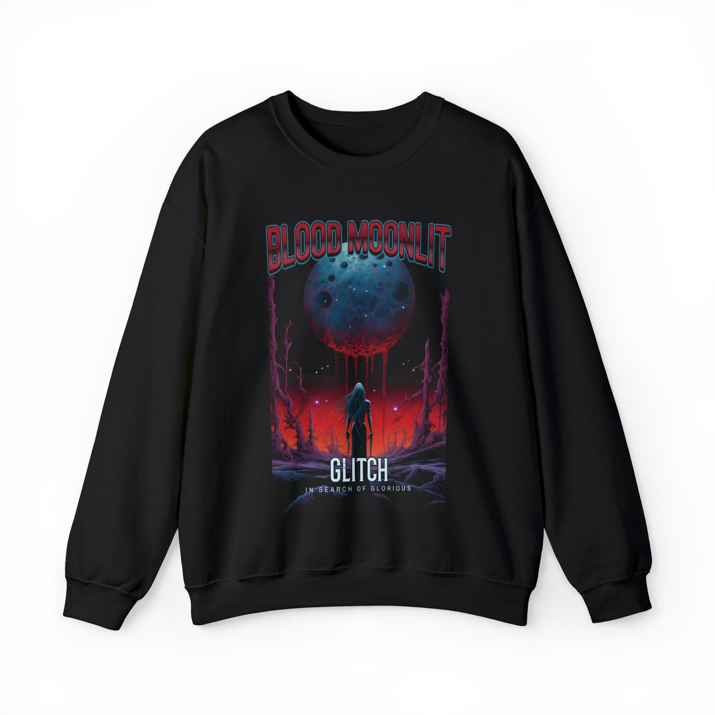 Glitch Blood Moonlit Vintage Movie Poster Sweatshirt