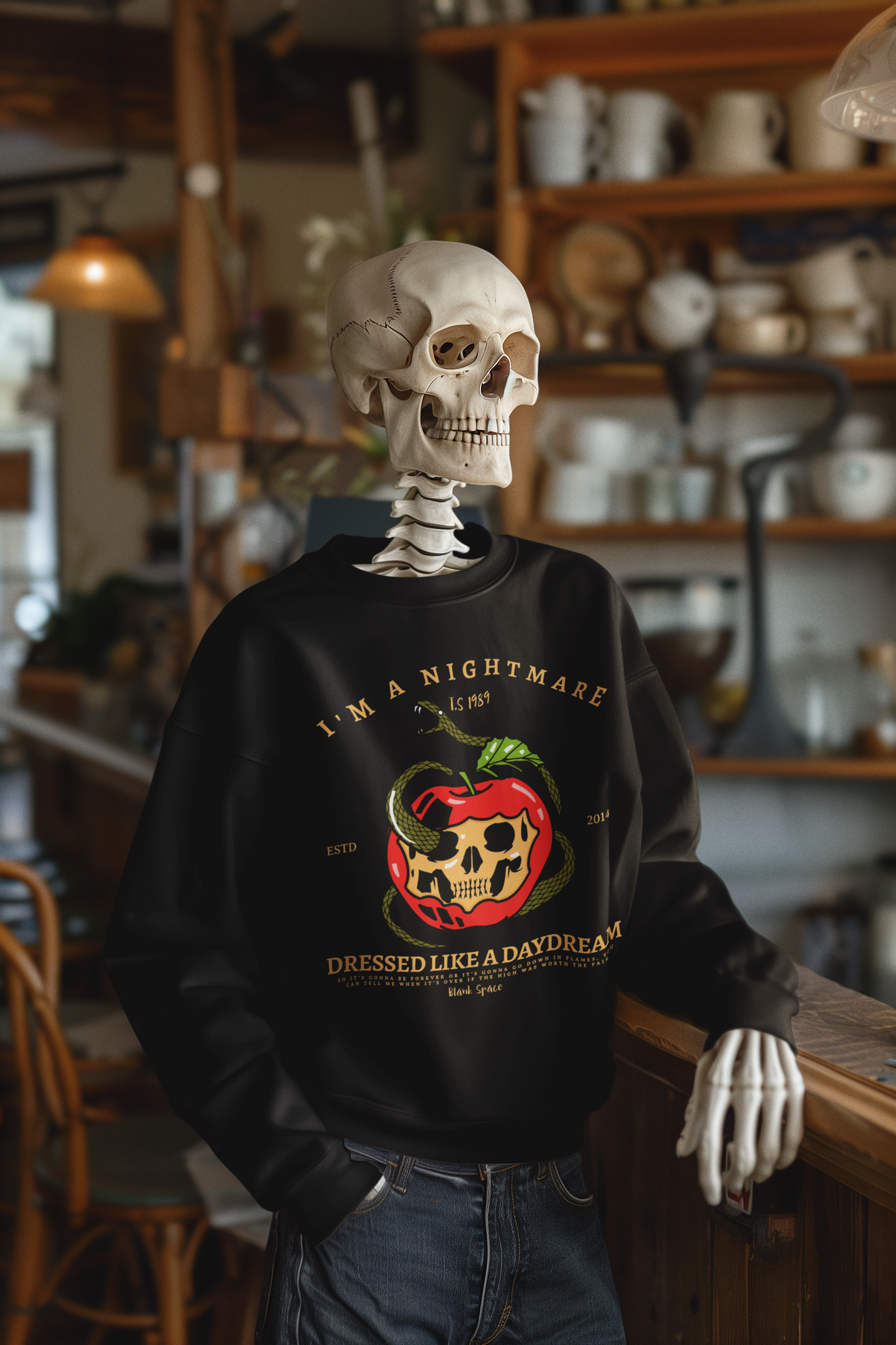 Blank Space Skull Apple Halloween Edition Sweatshirt