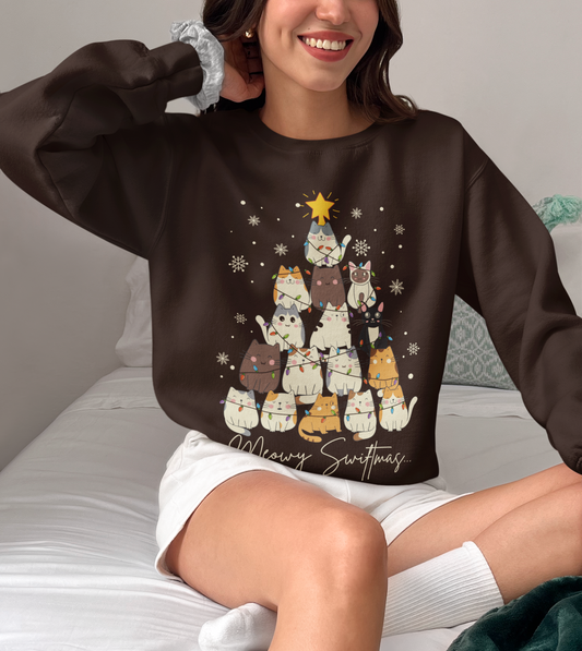 Meowy Swiftmas Cat Tree Sweatshirt