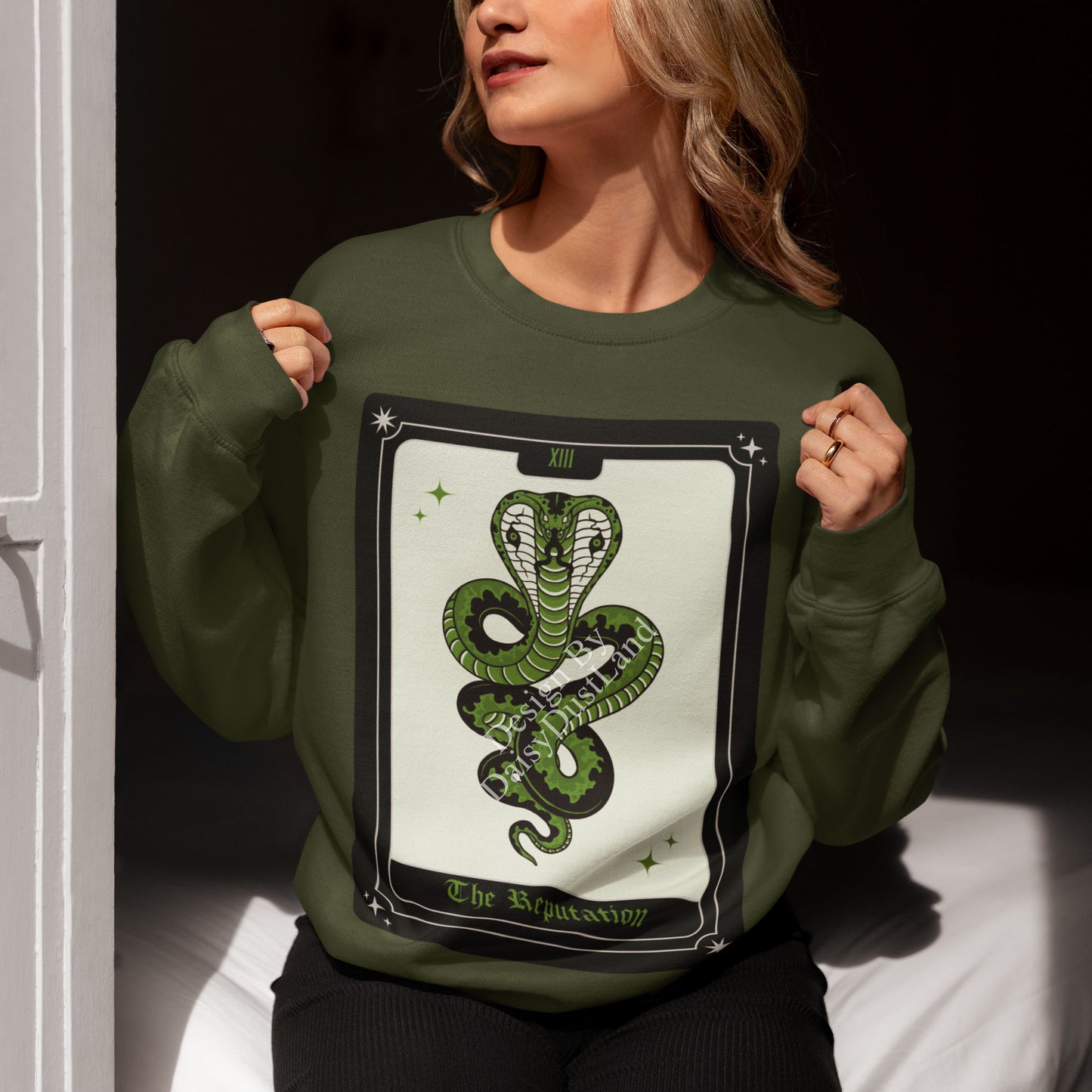 The Reputation Tarot Card Style Snake Crewneck