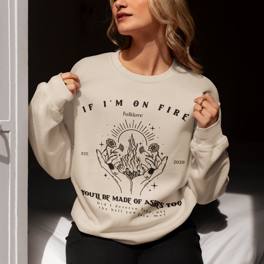 My Tears Ricochet Hands On Fire Graphic Sweatshirt