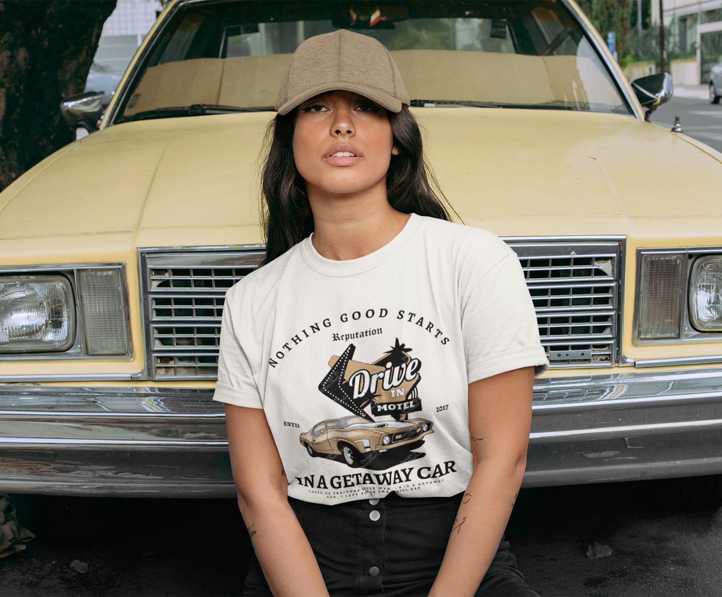 Getaway Car Drive In Motel Tee