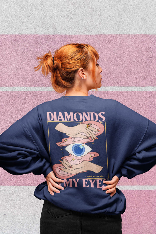 Diamonds In My Eyes Retro Graphic Crewneck