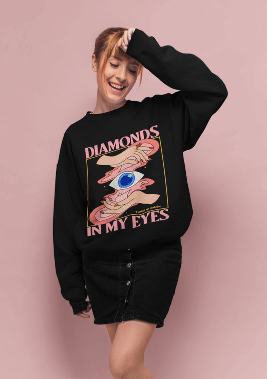 Diamonds In My Eyes Retro Graphic Crewneck No:2