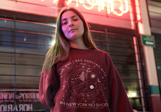 Maroon Celestial Dancing Woman Crewneck